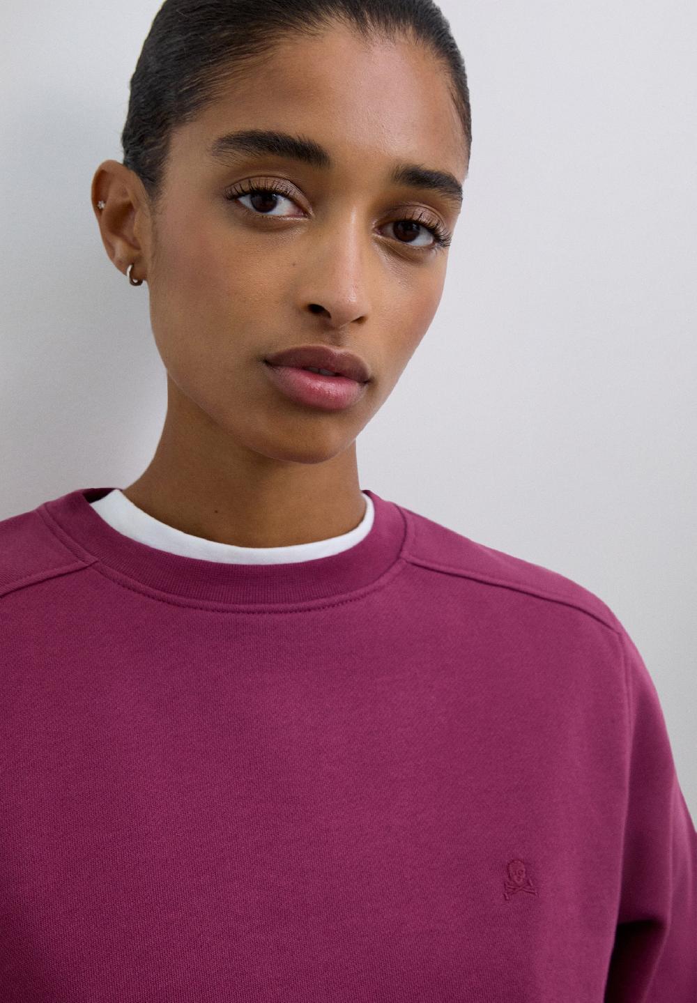 scalpers BASIC SKULL SWEATSHIRT BURGUNDY