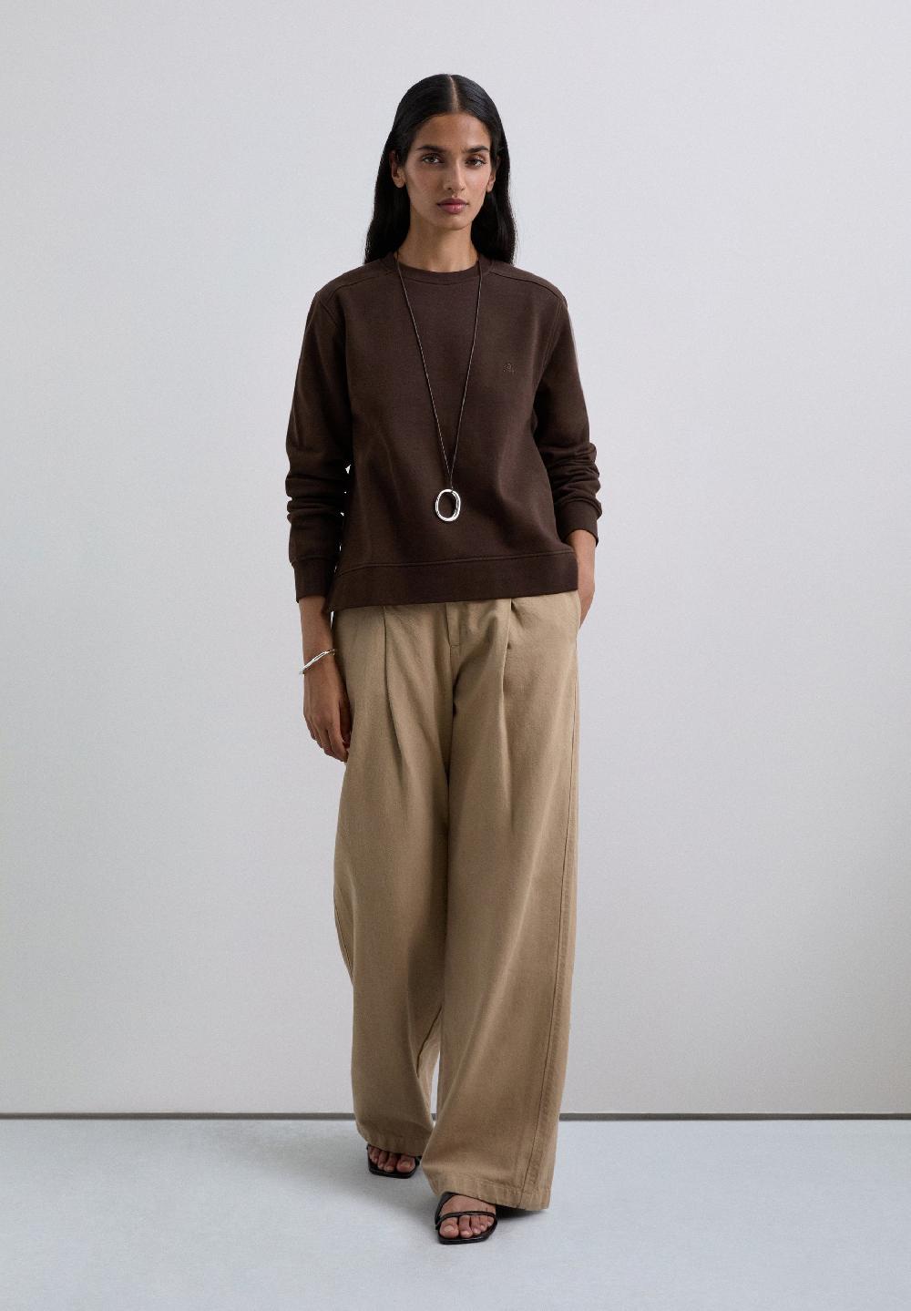 Scalpers BASIC SKULL SWEATSHIRT DARK BROWN