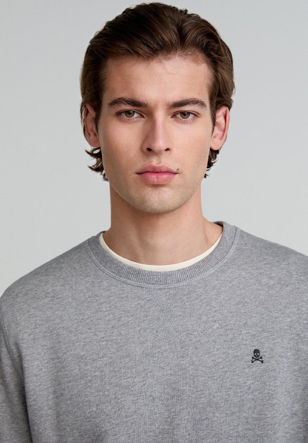 Scalpers BASIC SKULL SWEATSHIRT GREY MELANGE