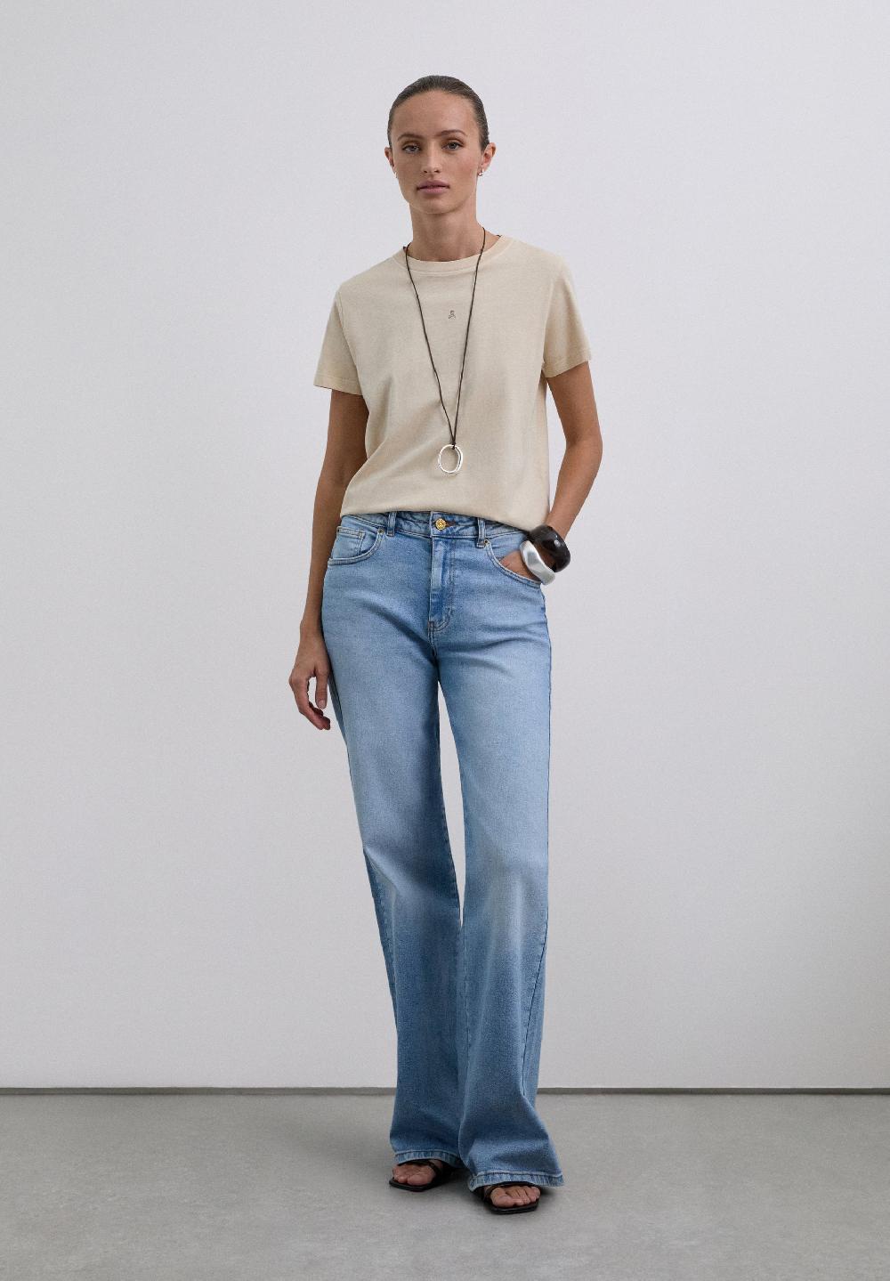 Scalpers BASIC SKULL T-SHIRT BEIGE