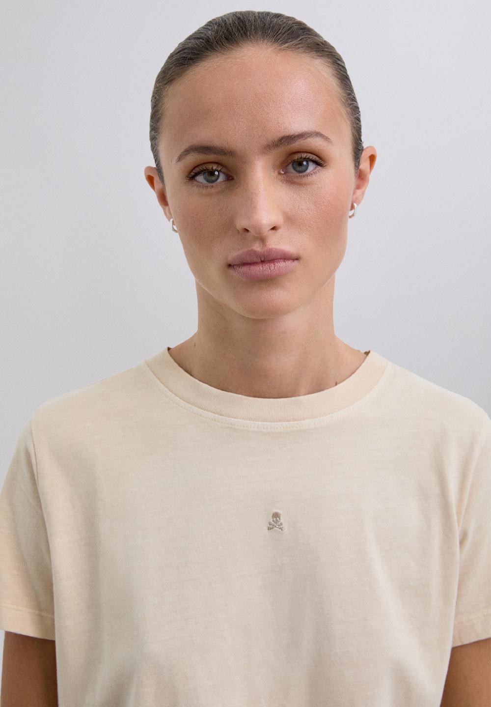 Scalpers BASIC SKULL T-SHIRT BEIGE
