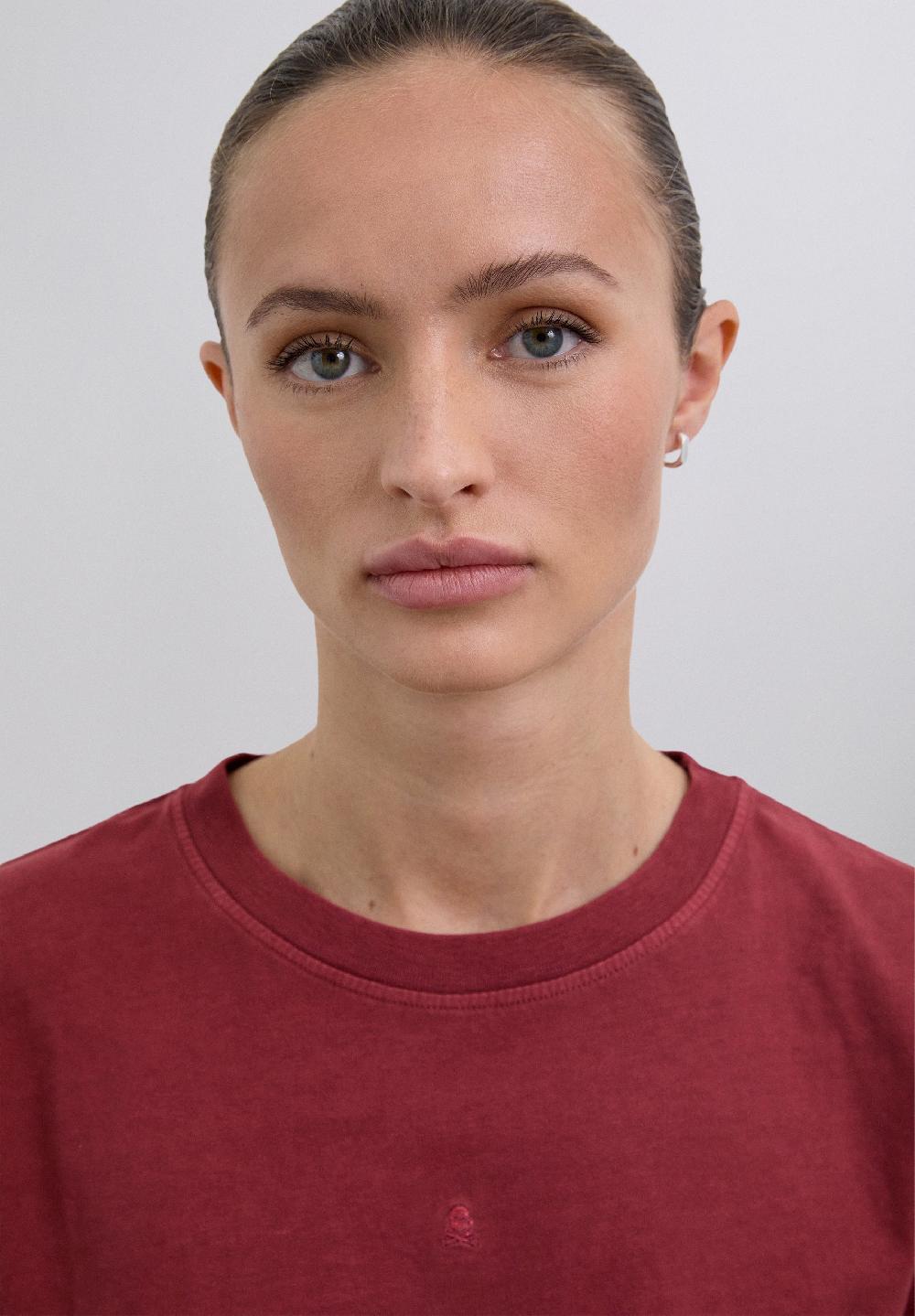 Scalpers BASIC SKULL T-SHIRT DARK RED