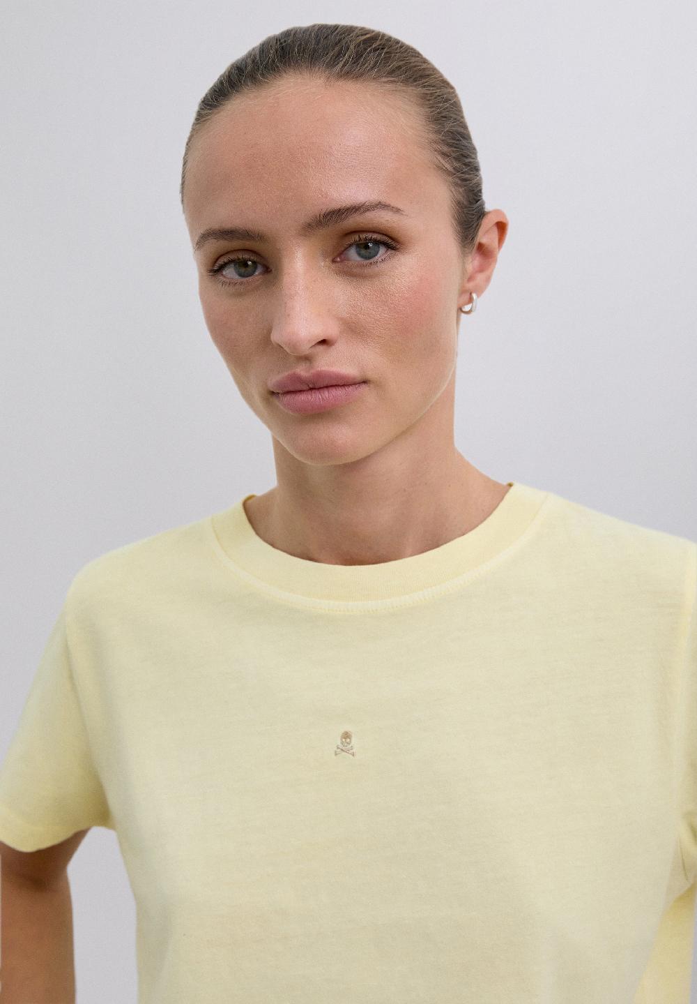 Scalpers BASIC SKULL T-SHIRT LIGHT YELLOW