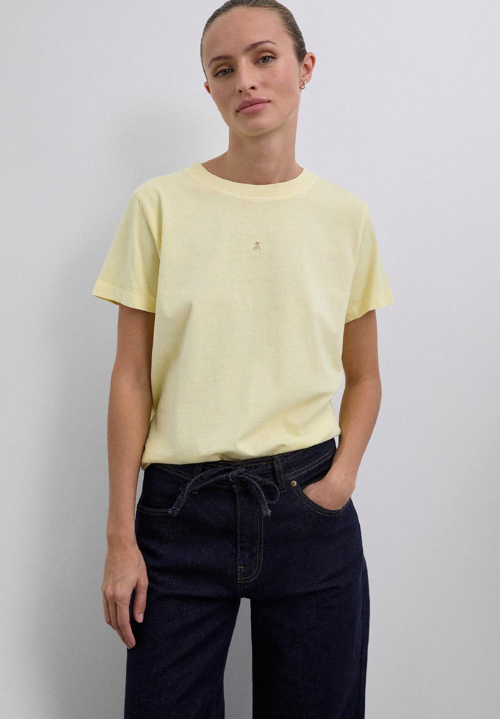 scalpers BASIC SKULL T-SHIRT LIGHT YELLOW