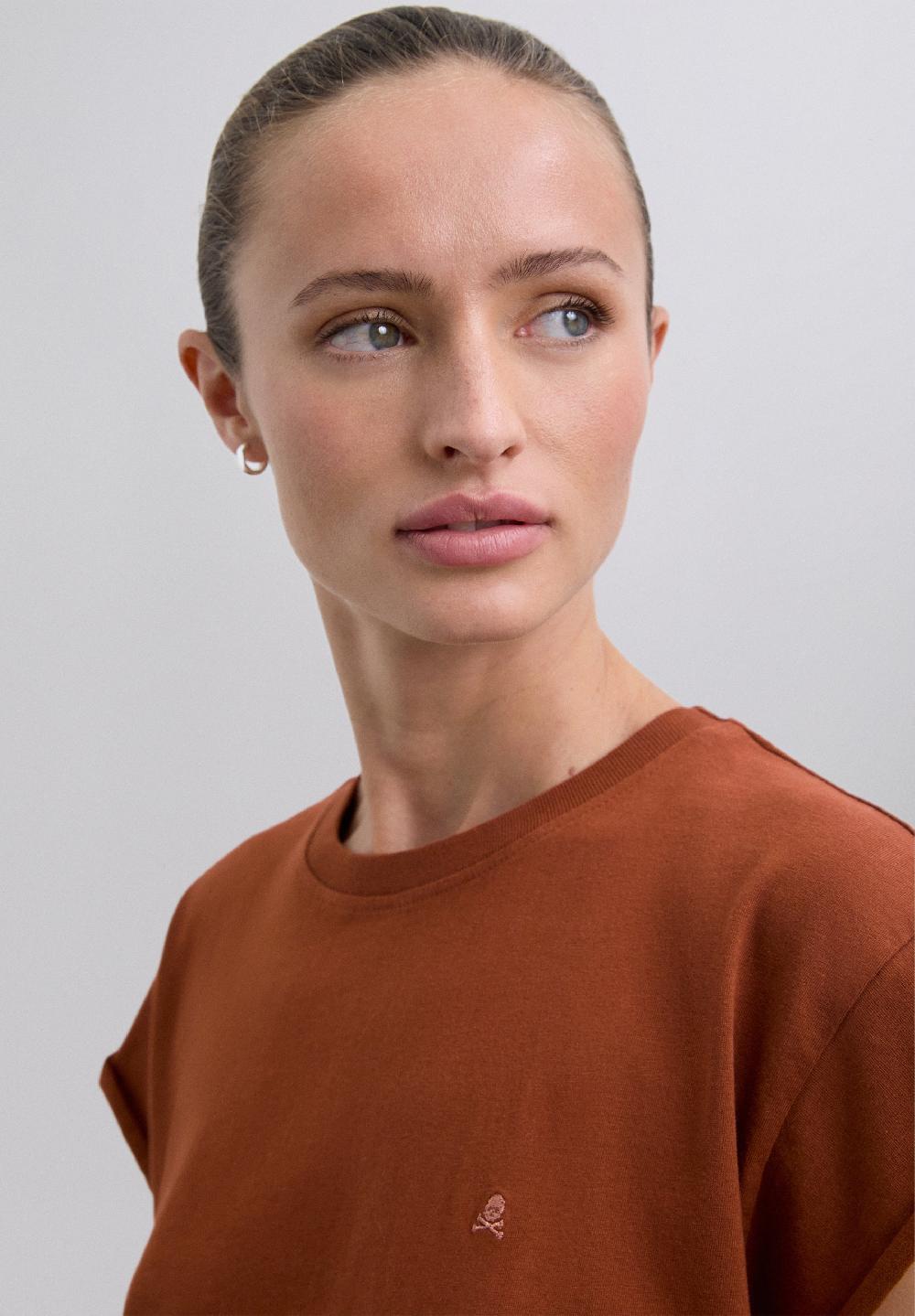 Scalpers BASIC SKULL T-SHIRT TERRACOTA