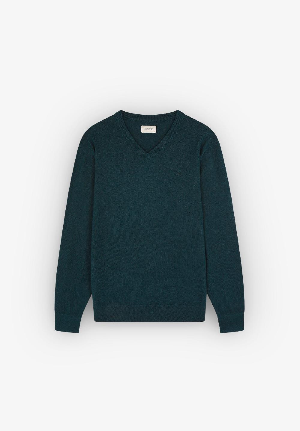 scalpers BASIC V NECK BT TRICOT DARK GREEN