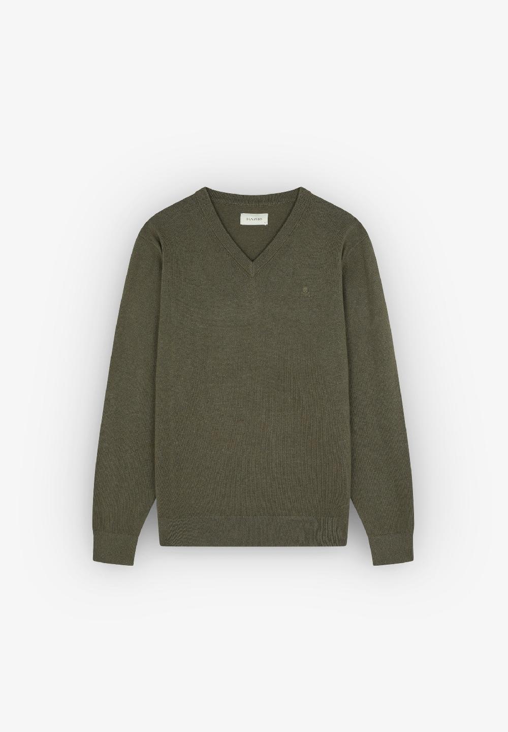 scalpers BASIC V NECK BT TRICOT OLIVE