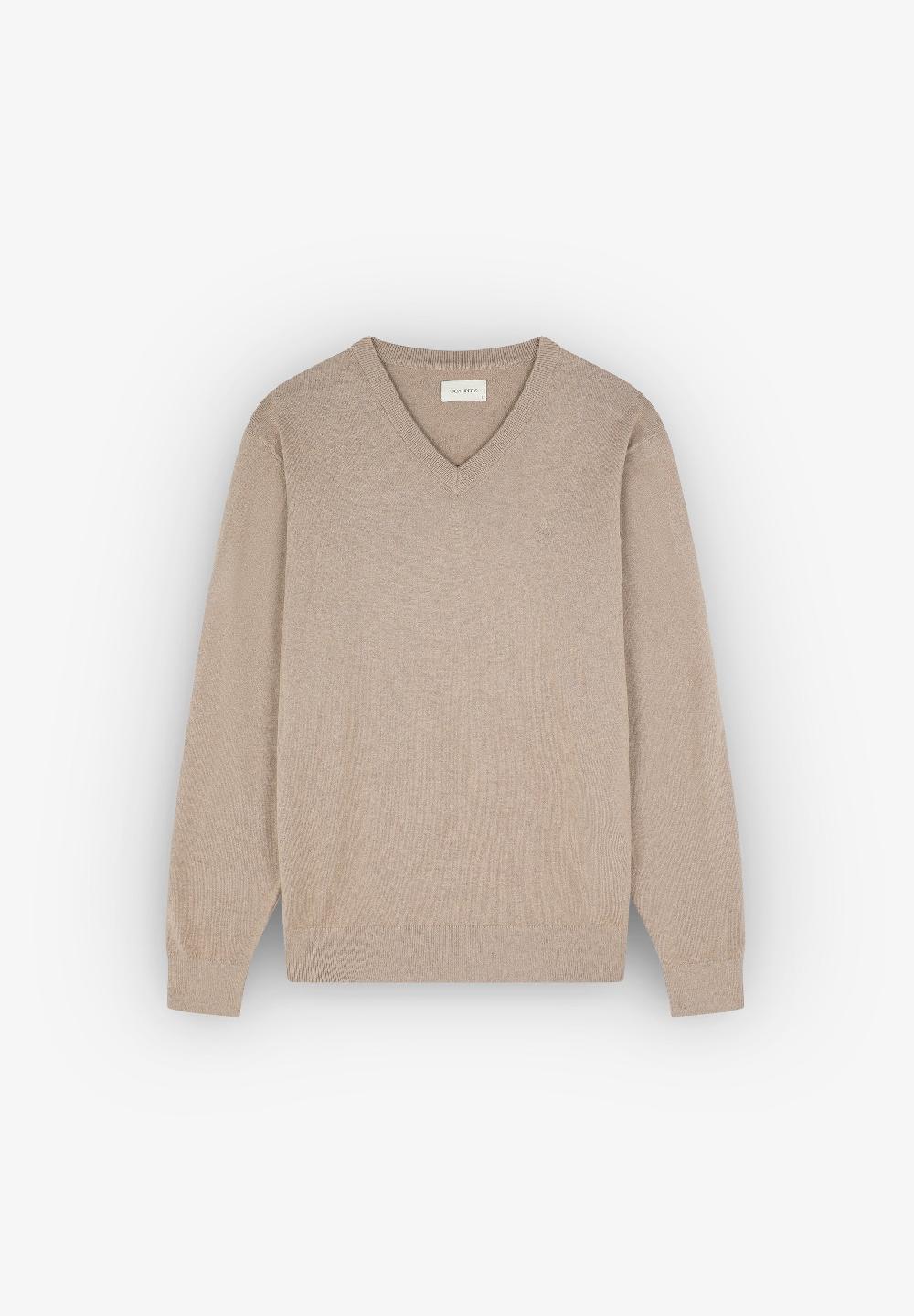 scalpers BASIC V NECK BT TRICOT TAUPE