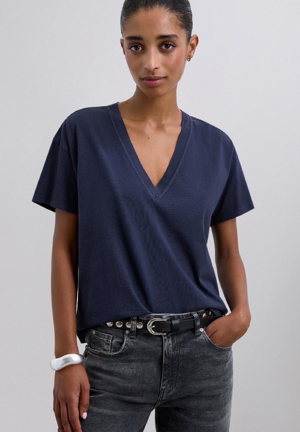 Scalpers BASIC V-NECK T-SHIRT DARK NAVY