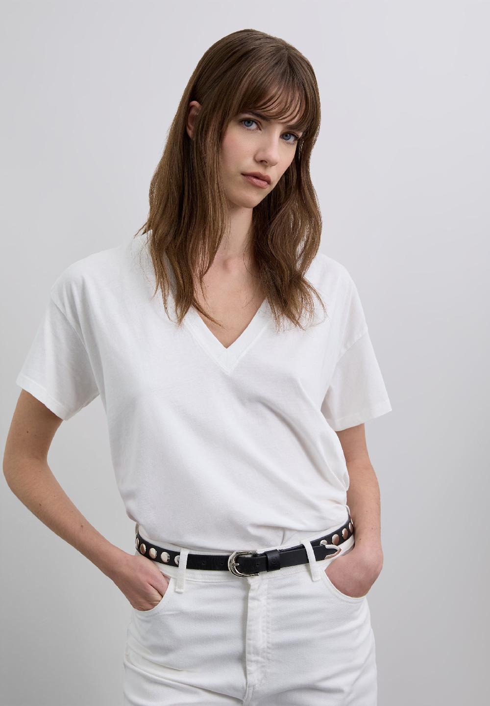 Scalpers BASIC V-NECK T-SHIRT ECRU