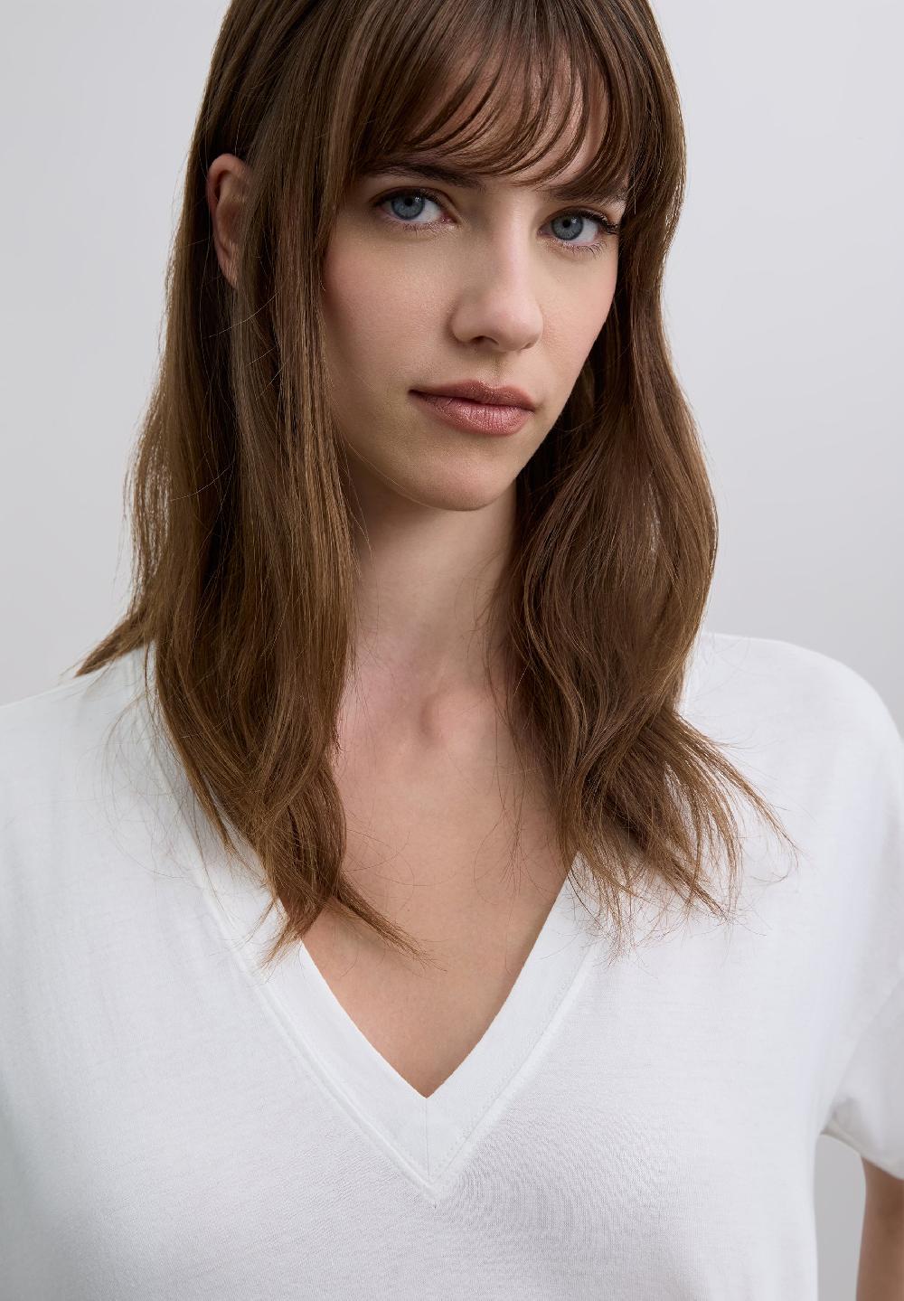 Scalpers BASIC V-NECK T-SHIRT ECRU