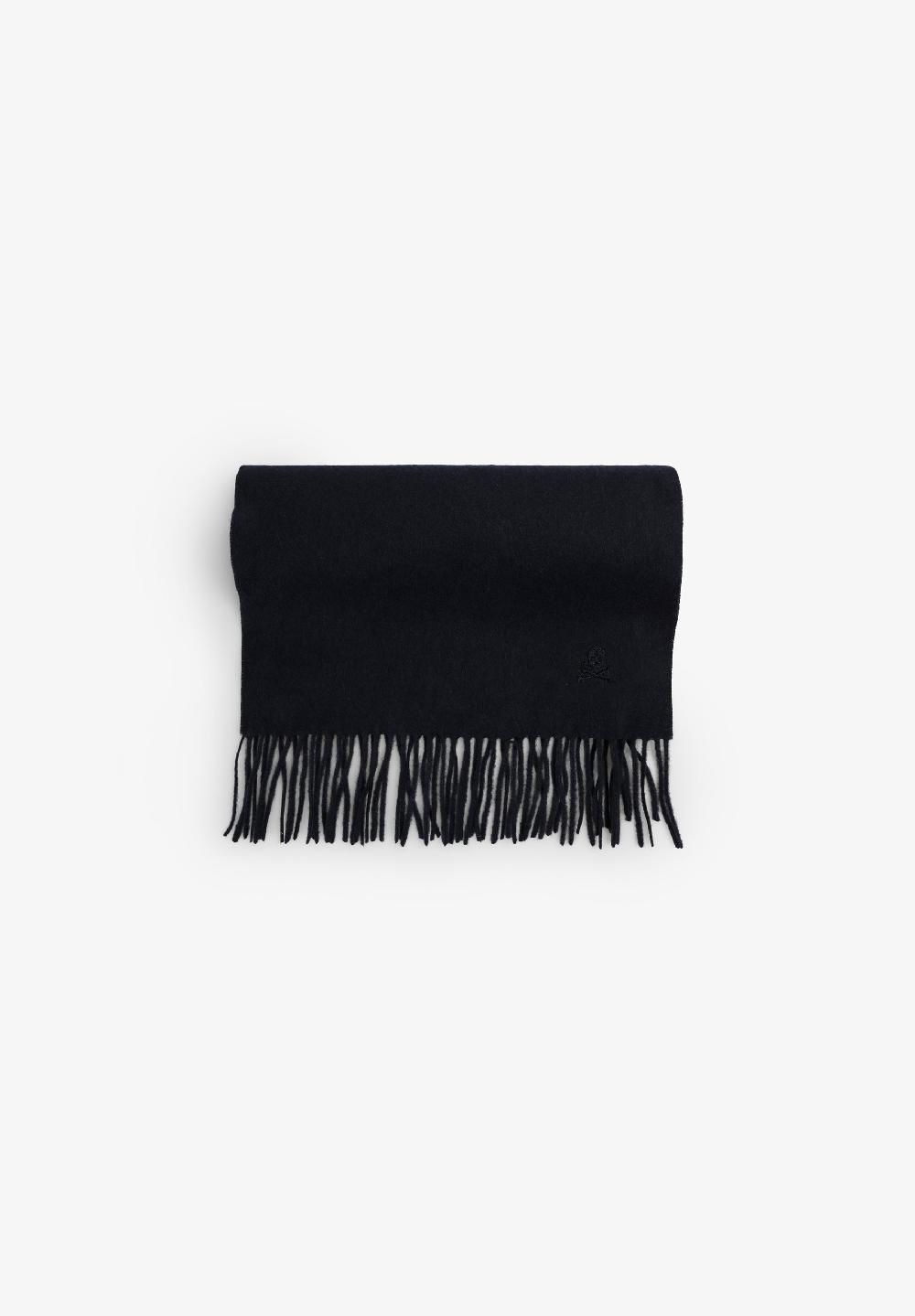 Scalpers BASIC WOOL SCARF WITH FRINGES NAVY