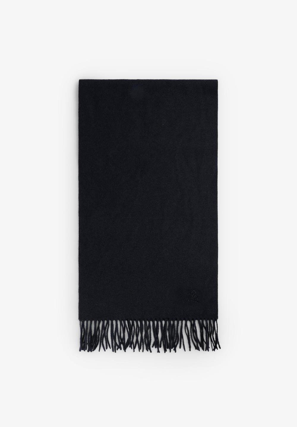 Scalpers BASIC WOOL SCARF WITH FRINGES NAVY