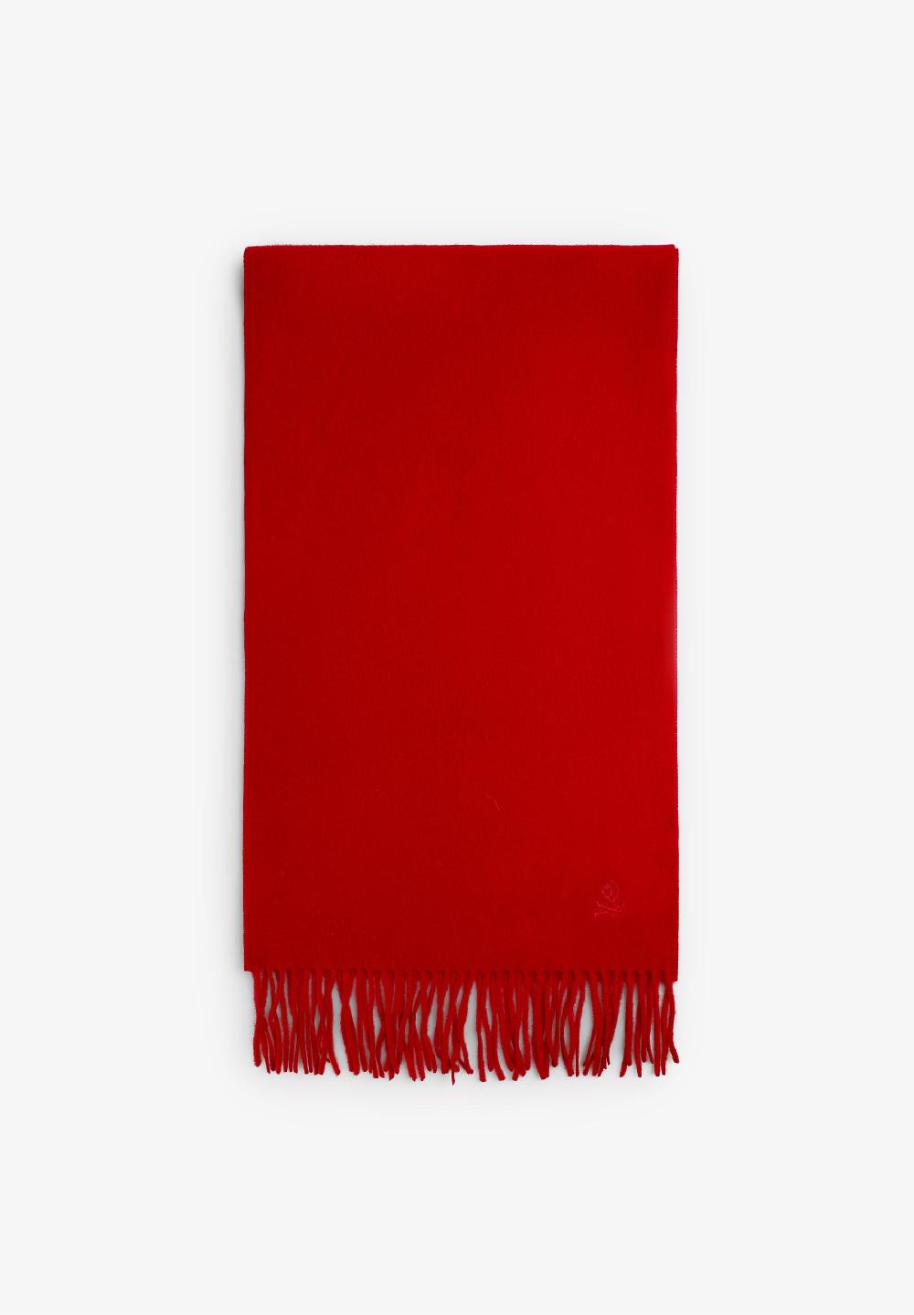 Scalpers BASIC WOOL SCARF WITH FRINGES RED