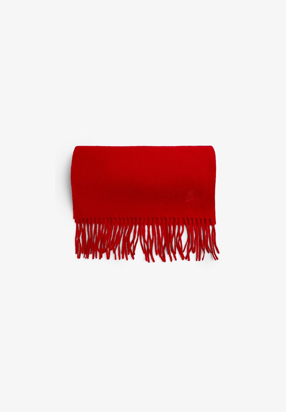 scalpers BASIC WOOL SCARF WITH FRINGES RED