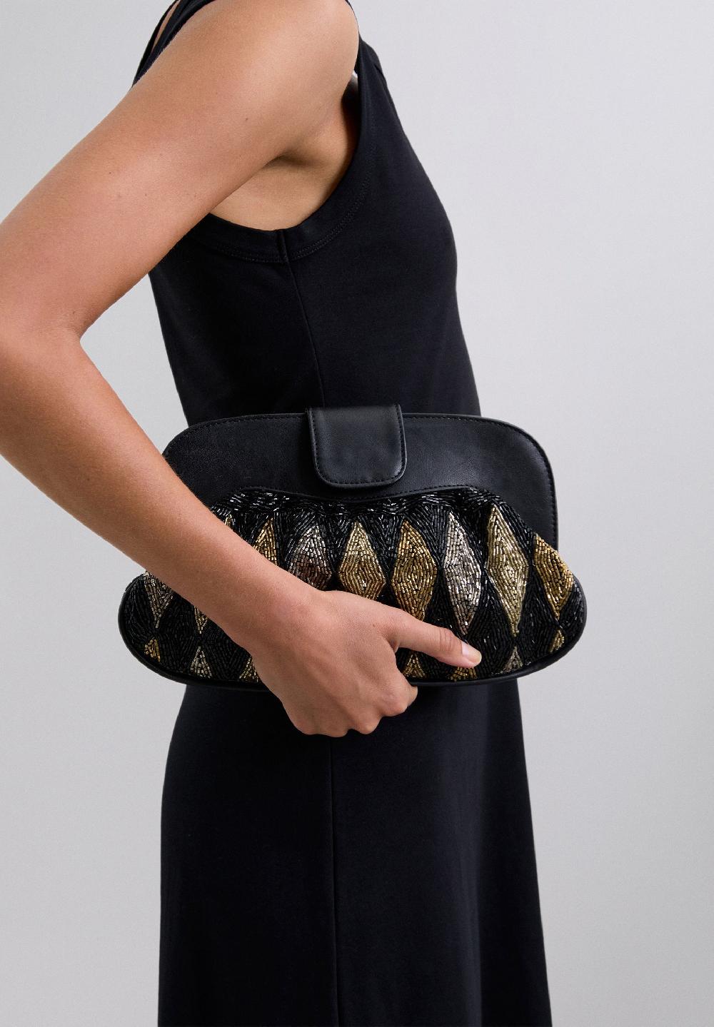 scalpers BEADED DETAIL BAG BLACK