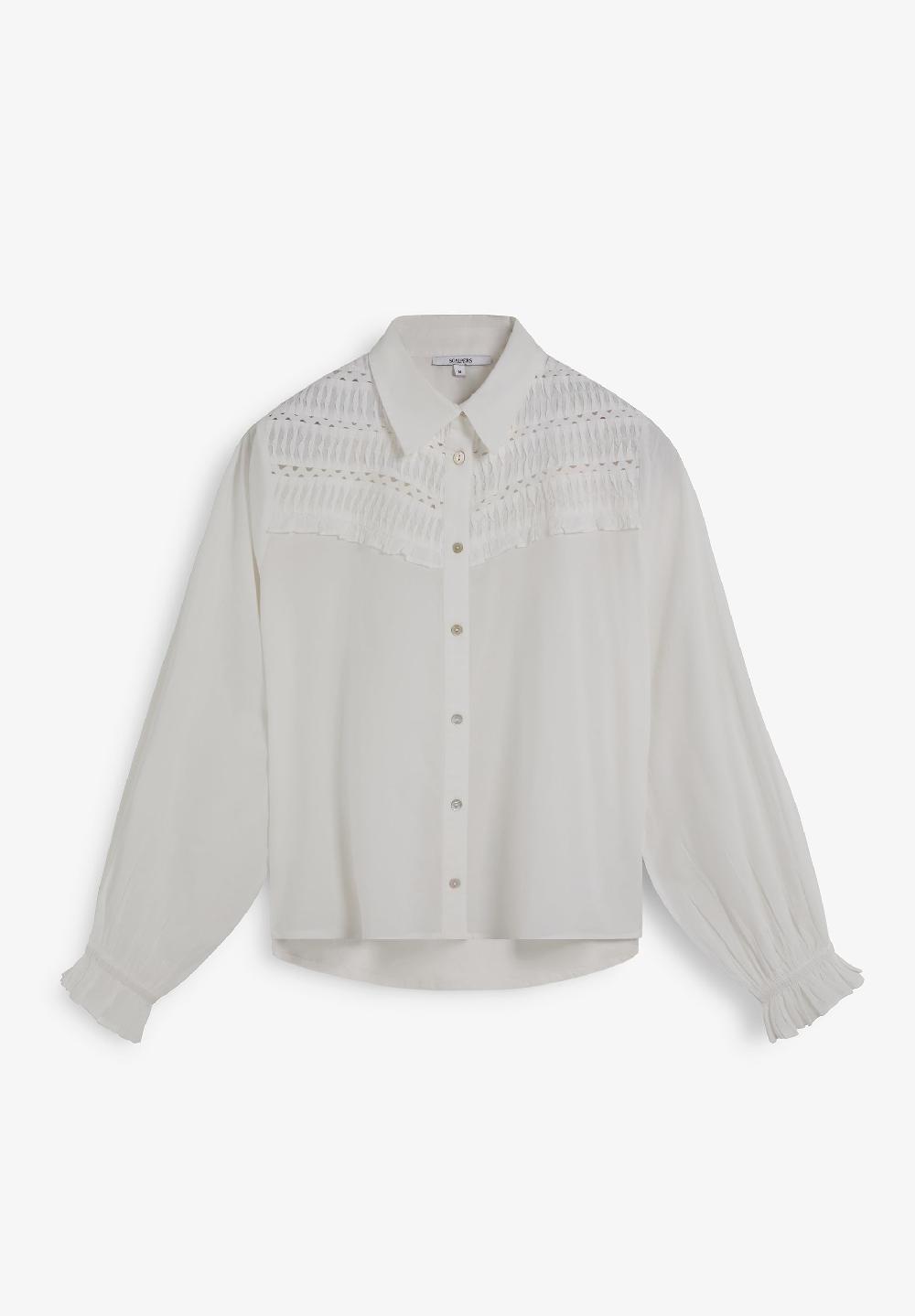 scalpers BLOUSE WITH YOKE DETAIL WHITE