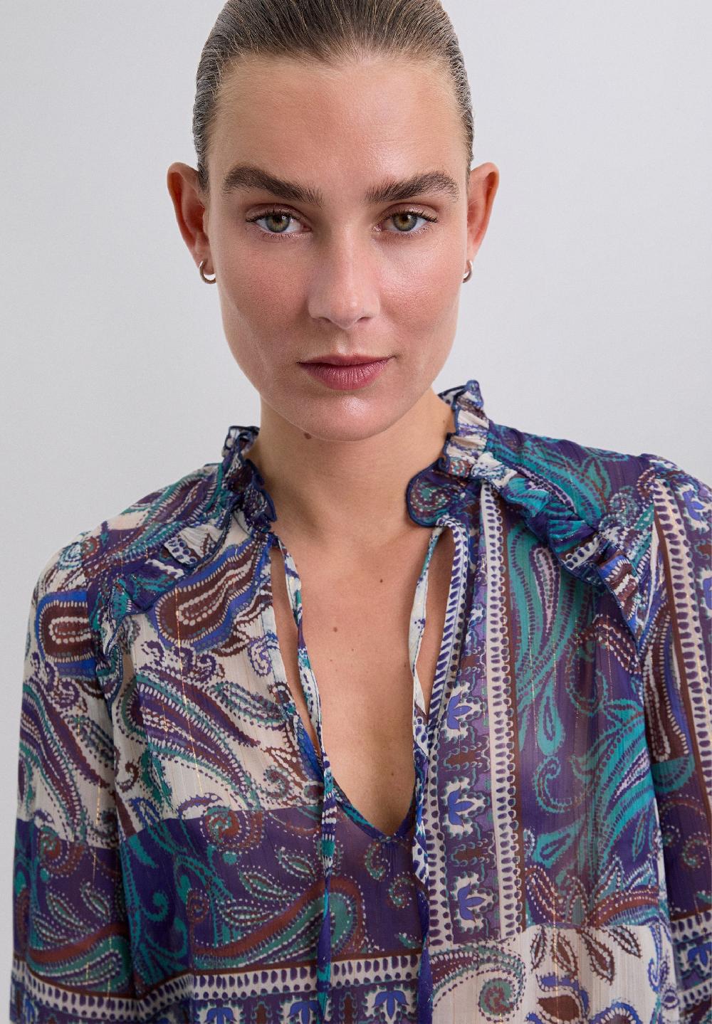 Scalpers BLUSA ESTAMPADO PASLEY PURPLE/BROWN