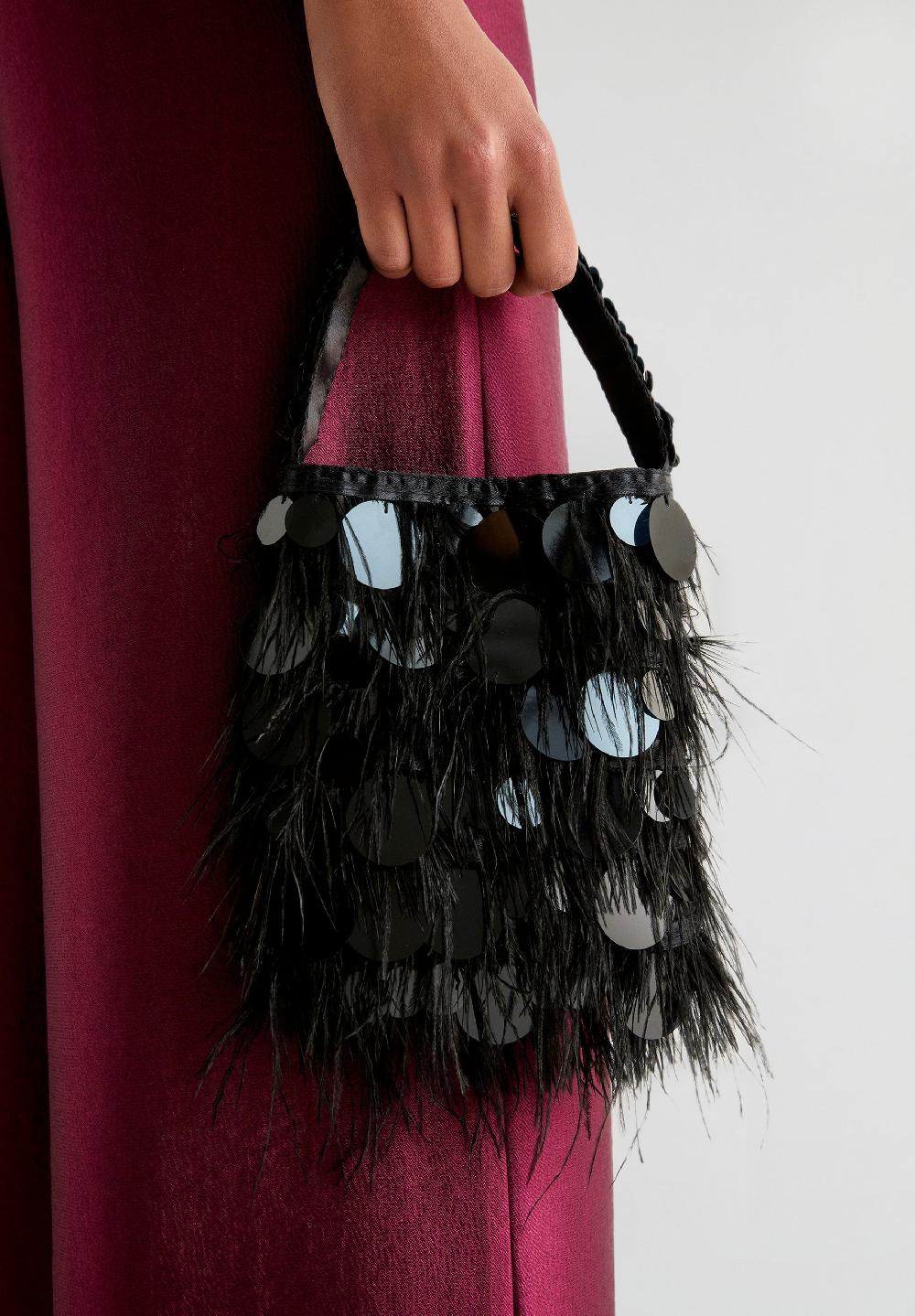 Scalpers BOLSO PLUMAS Y LENTEJUELAS BLACK