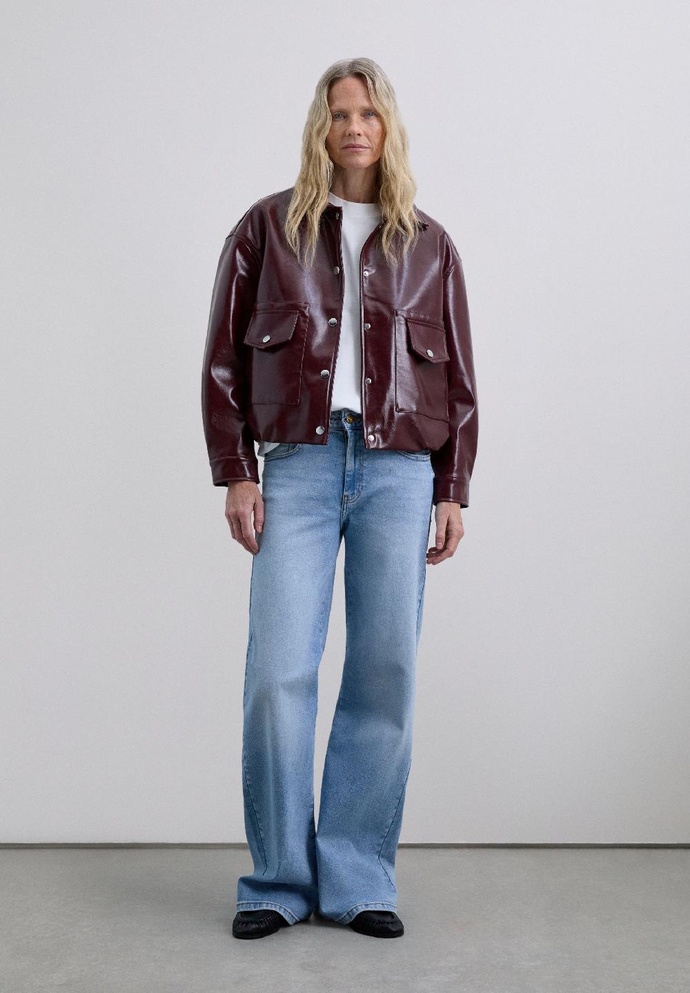 Scalpers BOMBER JACKET WITH POCKETS BURGUNDY