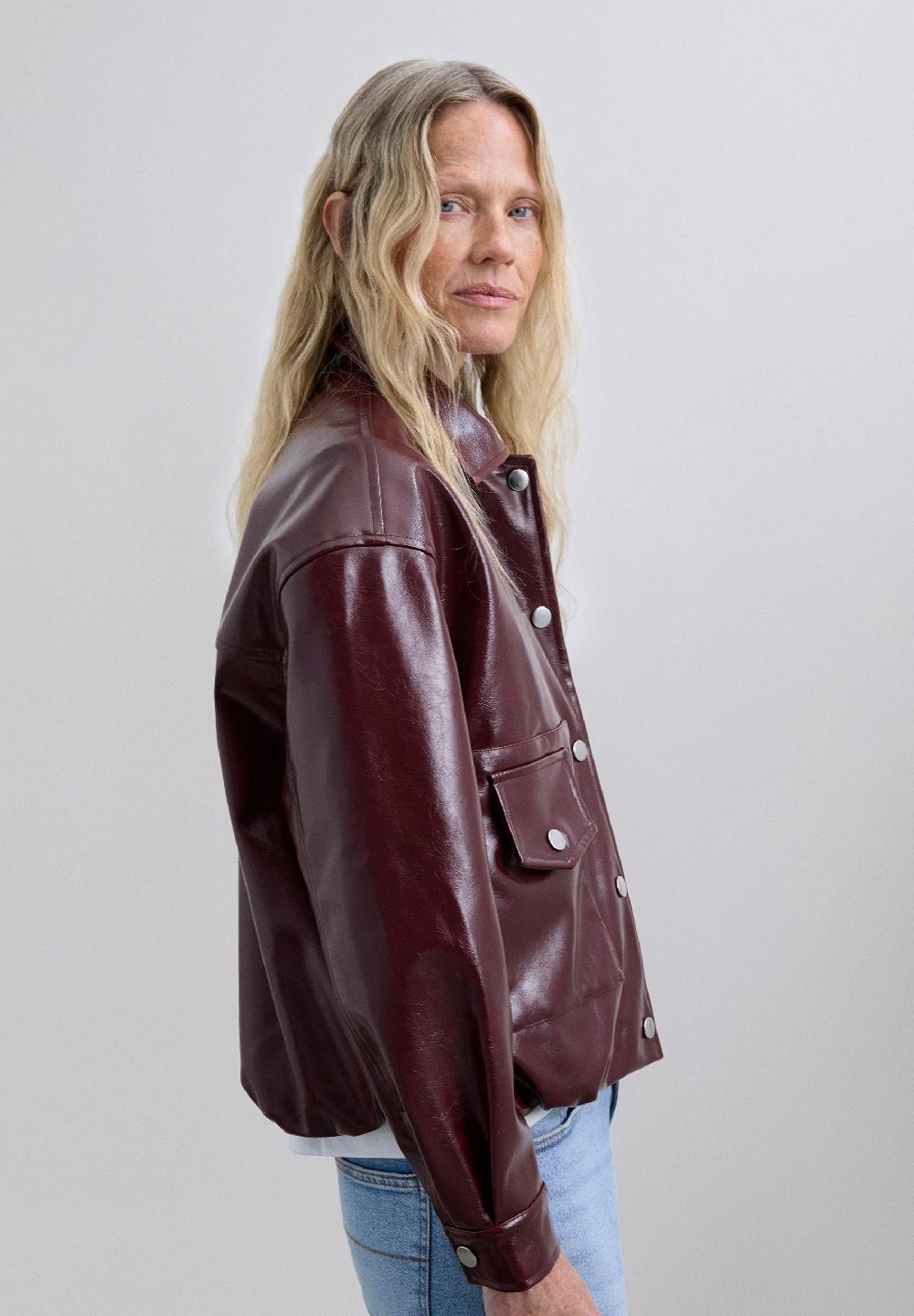 Scalpers BOMBER JACKET WITH POCKETS BURGUNDY