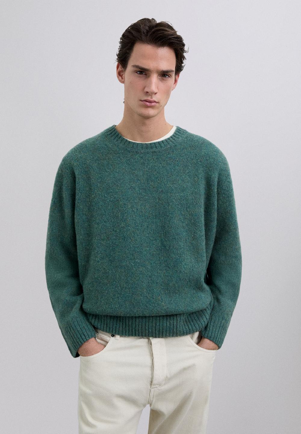 Scalpers BRUSHED WOOL JUMPER GREEN