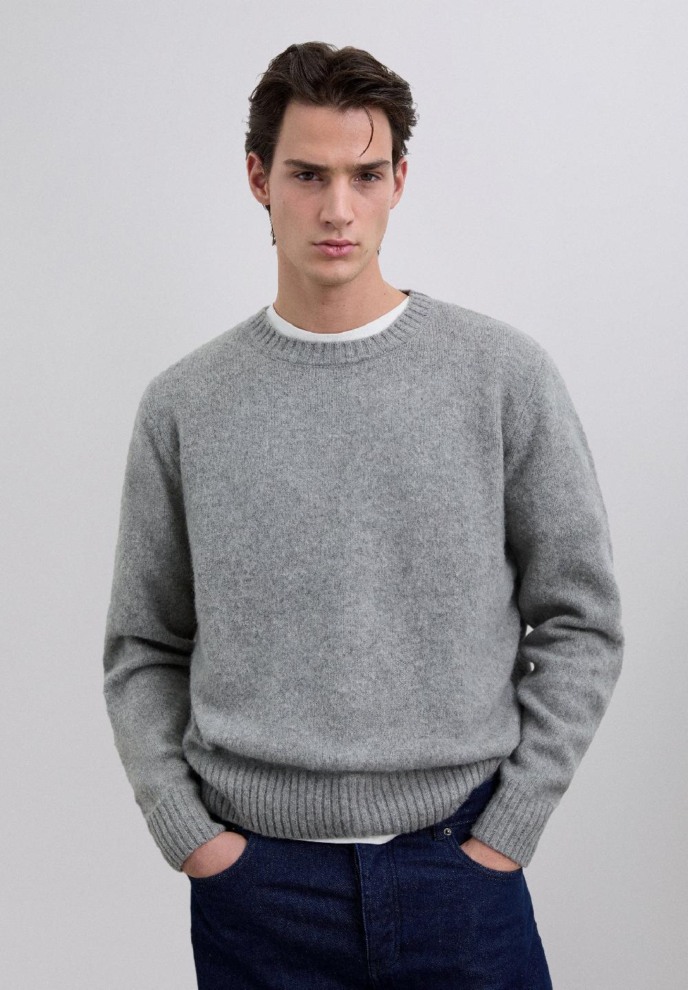 Scalpers BRUSHED WOOL JUMPER GREY