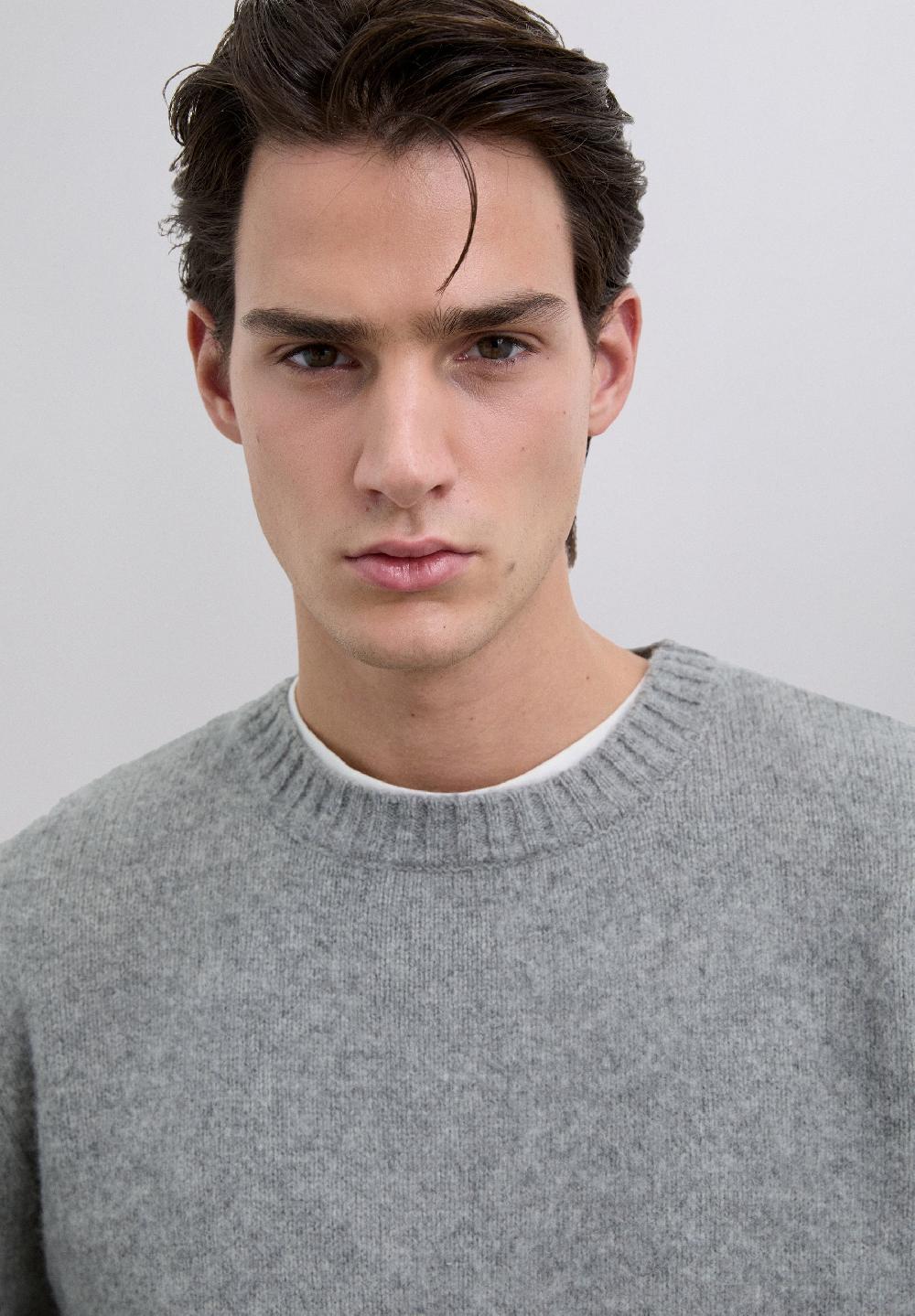 Scalpers BRUSHED WOOL JUMPER GREY