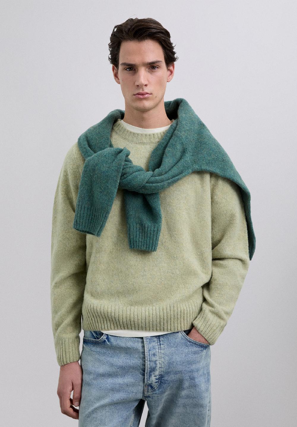 Scalpers BRUSHED WOOL JUMPER LIGHT GREEN