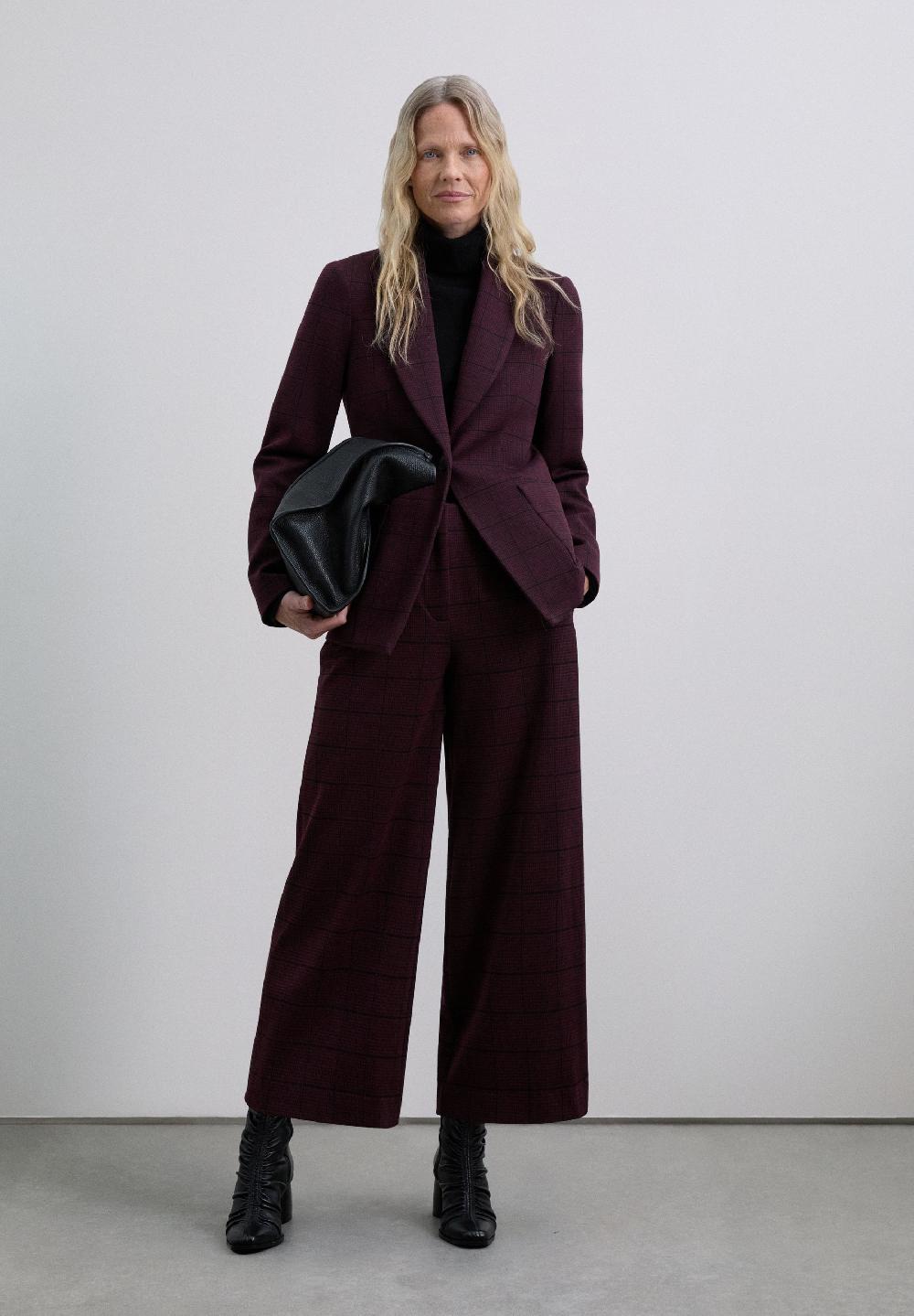 Scalpers BURGUNDY CHECK BLAZER BURGUNDY CHECK