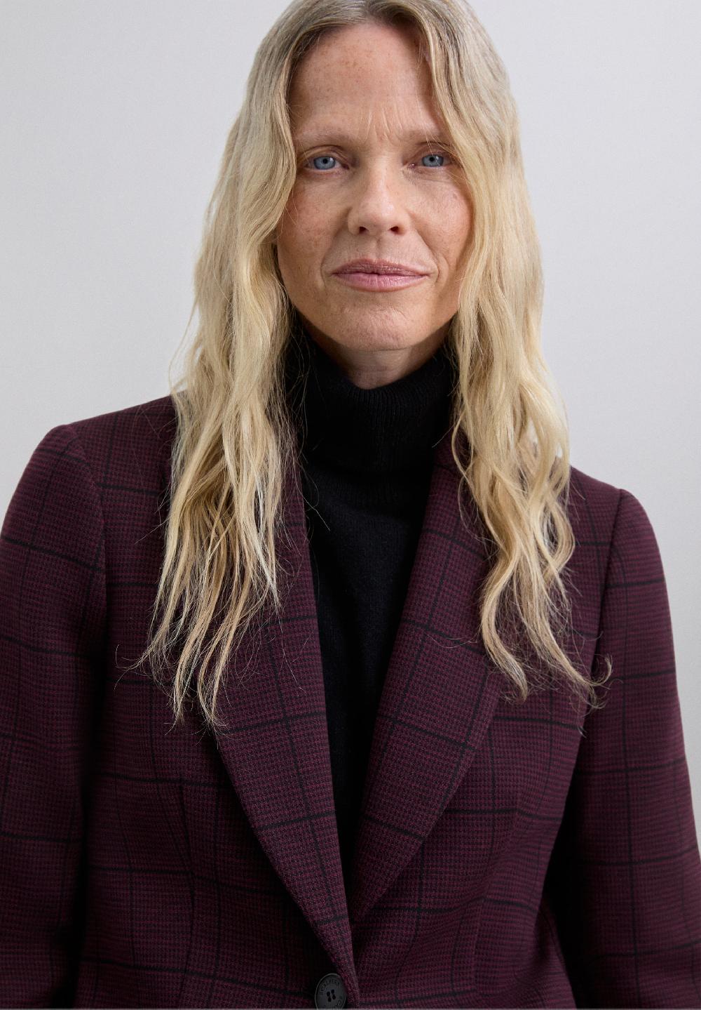 Scalpers BURGUNDY CHECK BLAZER BURGUNDY CHECK