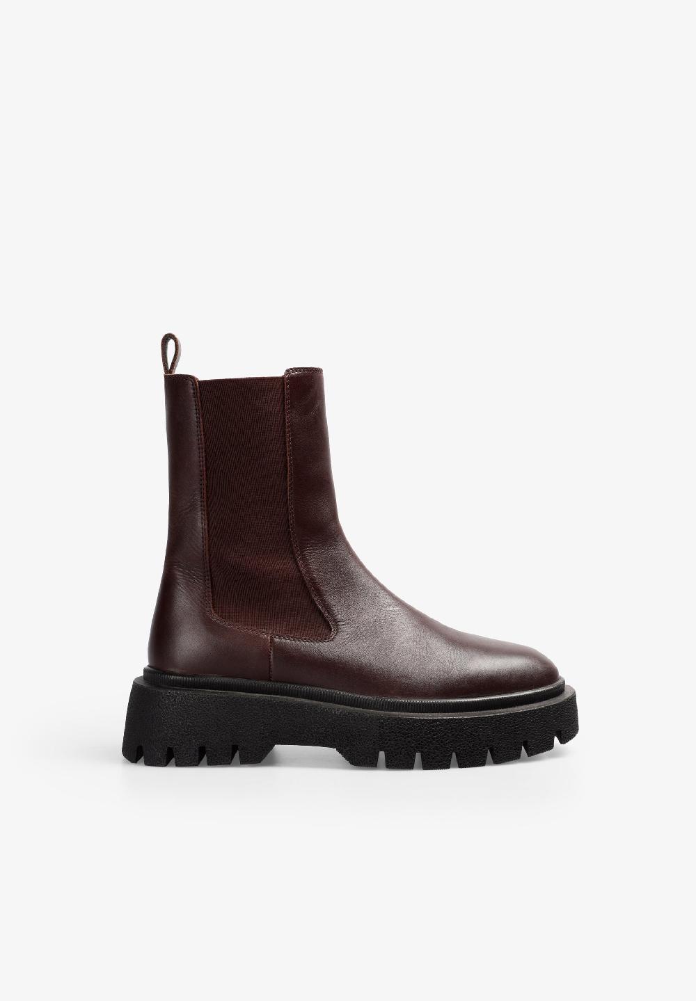 Scalpers BURGUNDY LEATHER CHELSEA BOOTS BURGUNDY