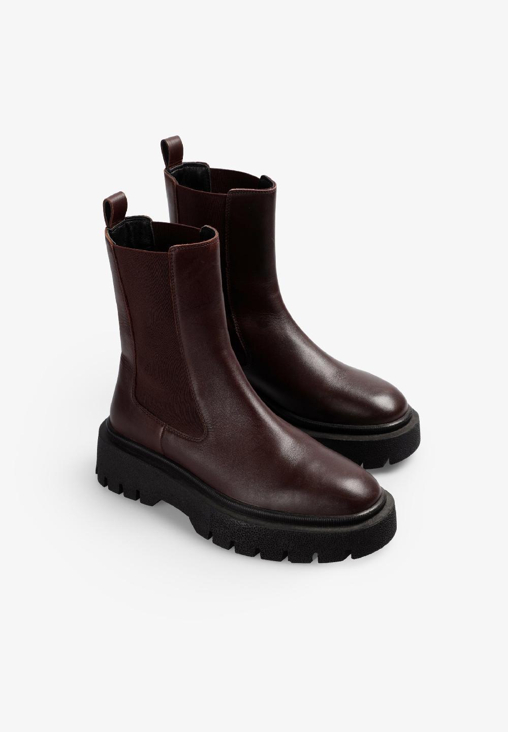 Scalpers BURGUNDY LEATHER CHELSEA BOOTS BURGUNDY