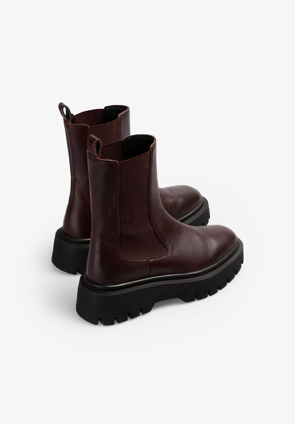 Scalpers BURGUNDY LEATHER CHELSEA BOOTS BURGUNDY