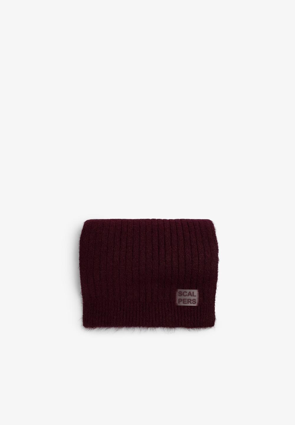 Scalpers BURGUNDY RIBBED SCARF BURGUNDY