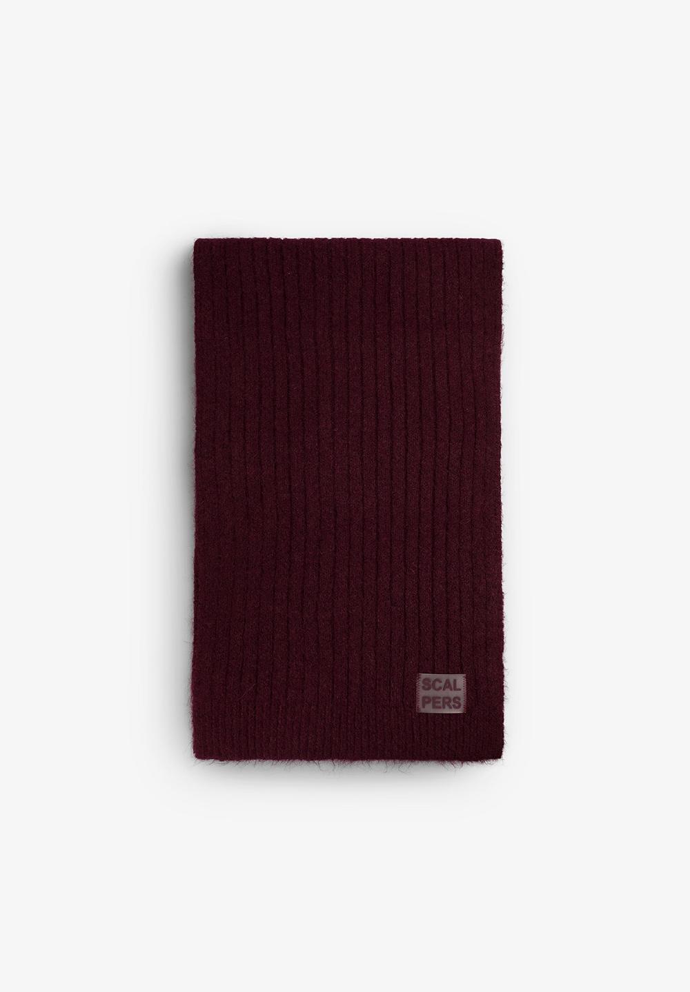 Scalpers BURGUNDY RIBBED SCARF BURGUNDY