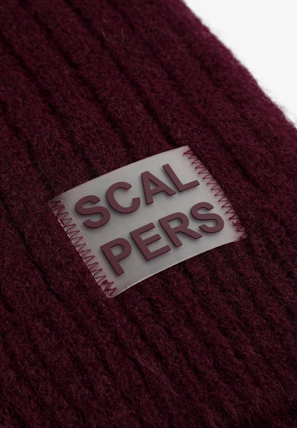 Scalpers BURGUNDY RIBBED SCARF BURGUNDY
