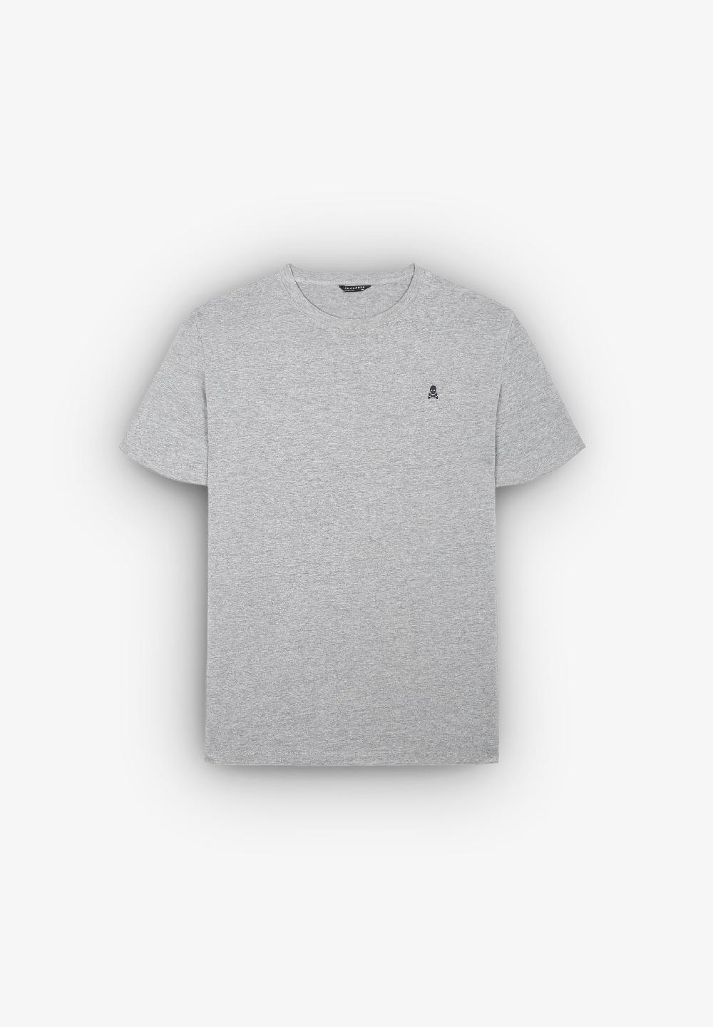 scalpers CAMISETA BÁSICA ALGODÓN CALAVERA GREY