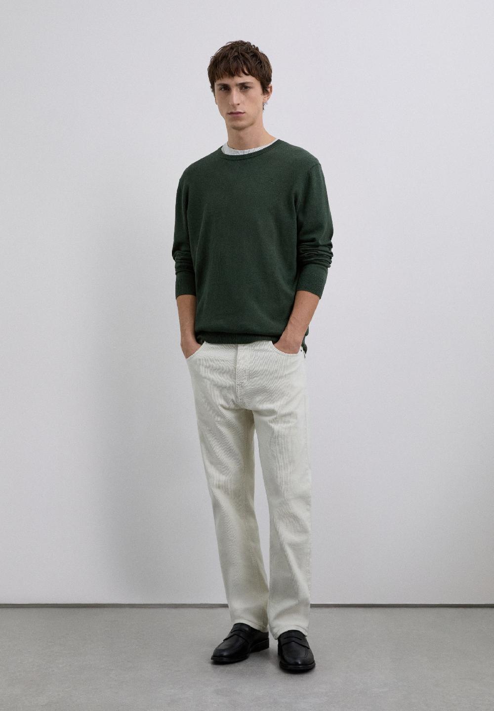 Scalpers CASHMERE AND COTTON SWEATER KHAKI
