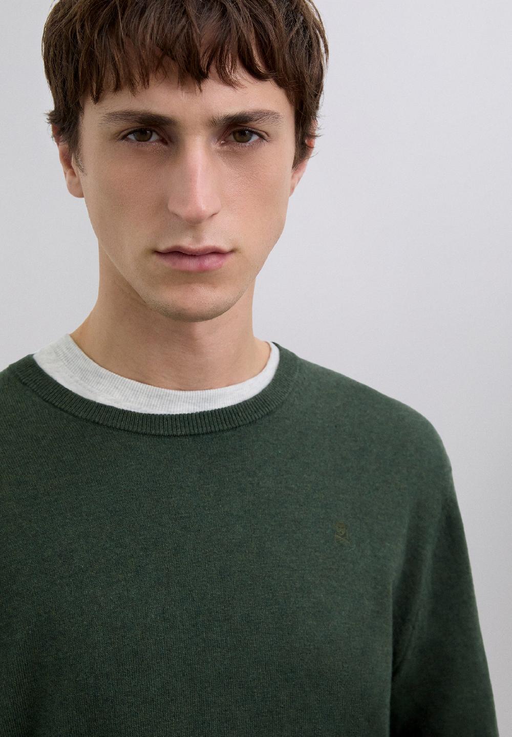 Scalpers CASHMERE AND COTTON SWEATER KHAKI