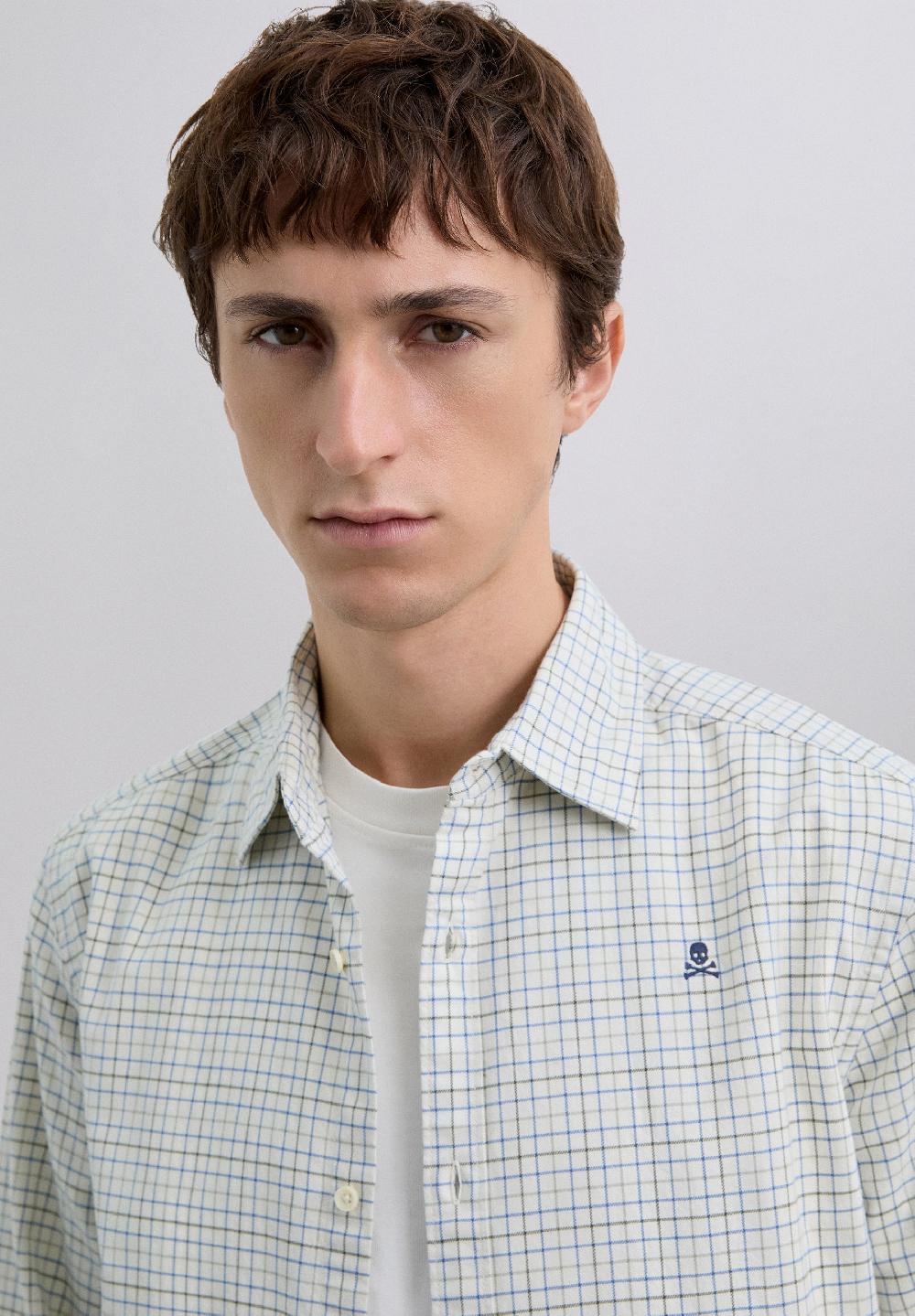 Scalpers CHECK PRINT SHIRT KHAKI CHECK