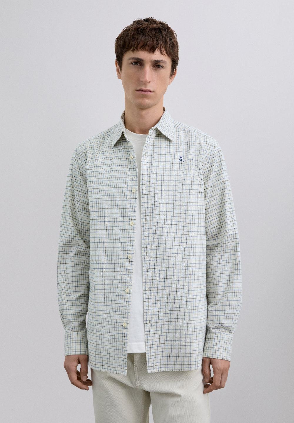 scalpers CHECK PRINT SHIRT KHAKI CHECK