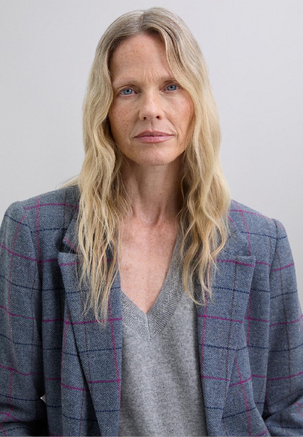 Scalpers CHECK WOOL BLAZER BLUE CHECK