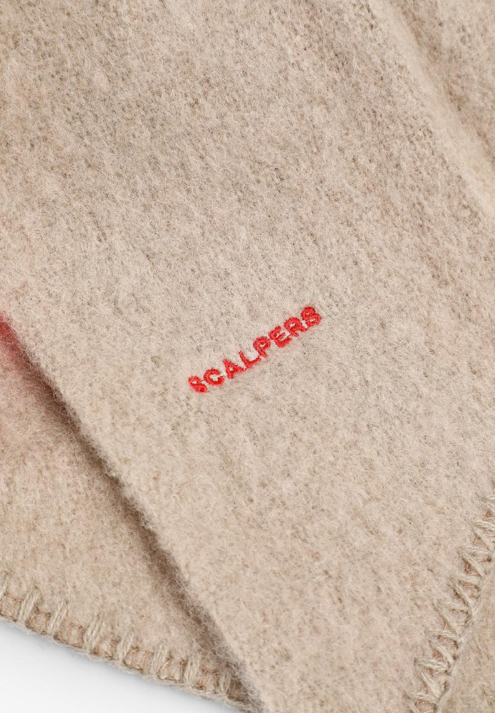 Scalpers CHECK WOOL BLEND SCARF TAUPE