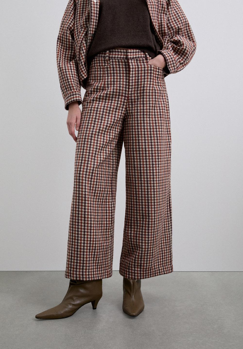 Scalpers CHECKED CULOTTES BURGUNDY CHECK