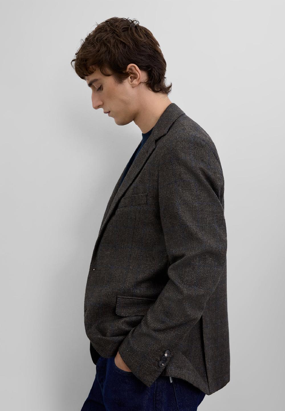 Scalpers CHECKED WOOL BLAZER BROWN CHECK