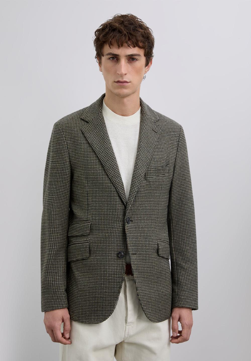 Scalpers CHECKED WOOL BLAZER KHAKI CHECK