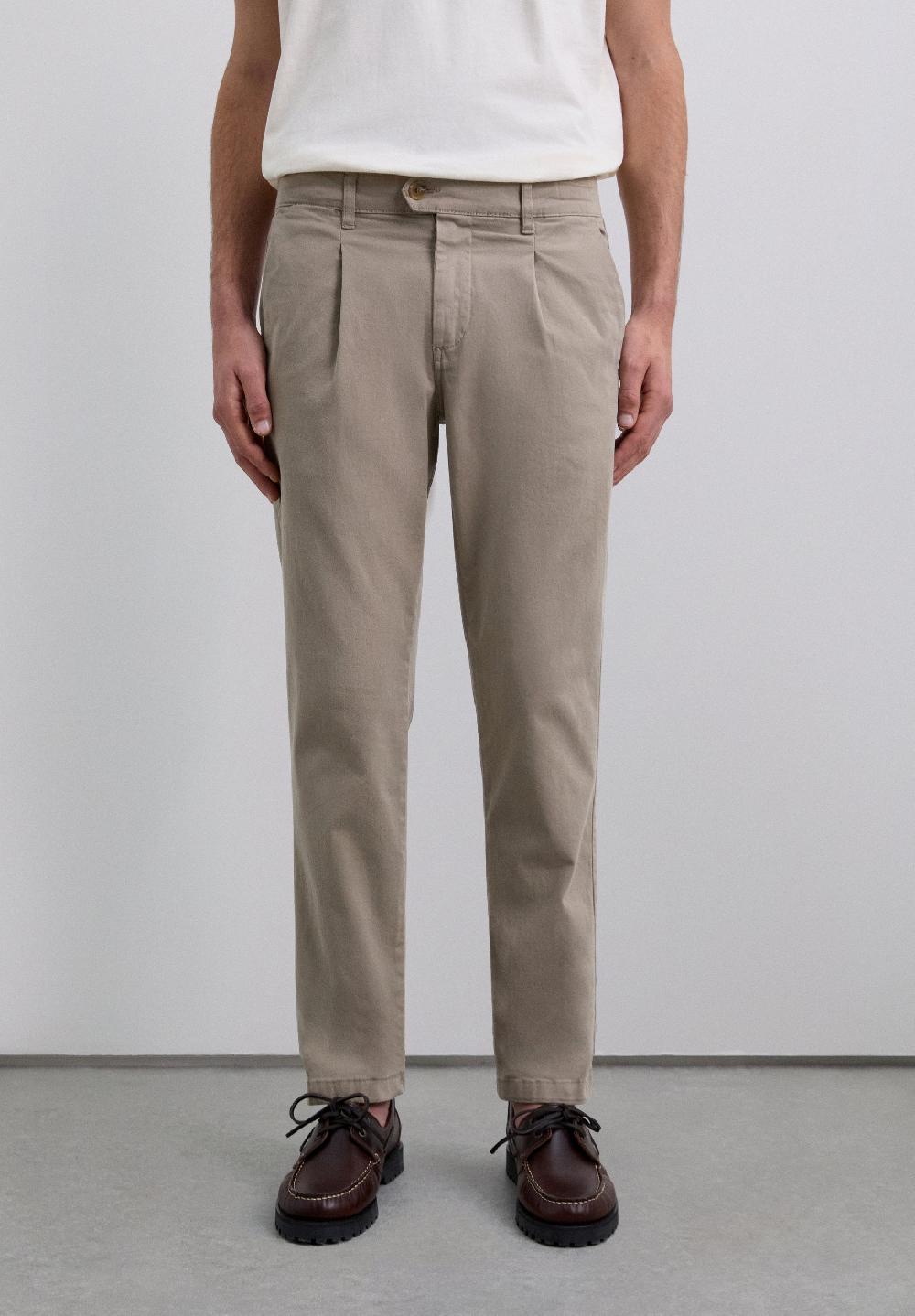 Scalpers CHINO TROUSERS WITH DARTS TAUPE