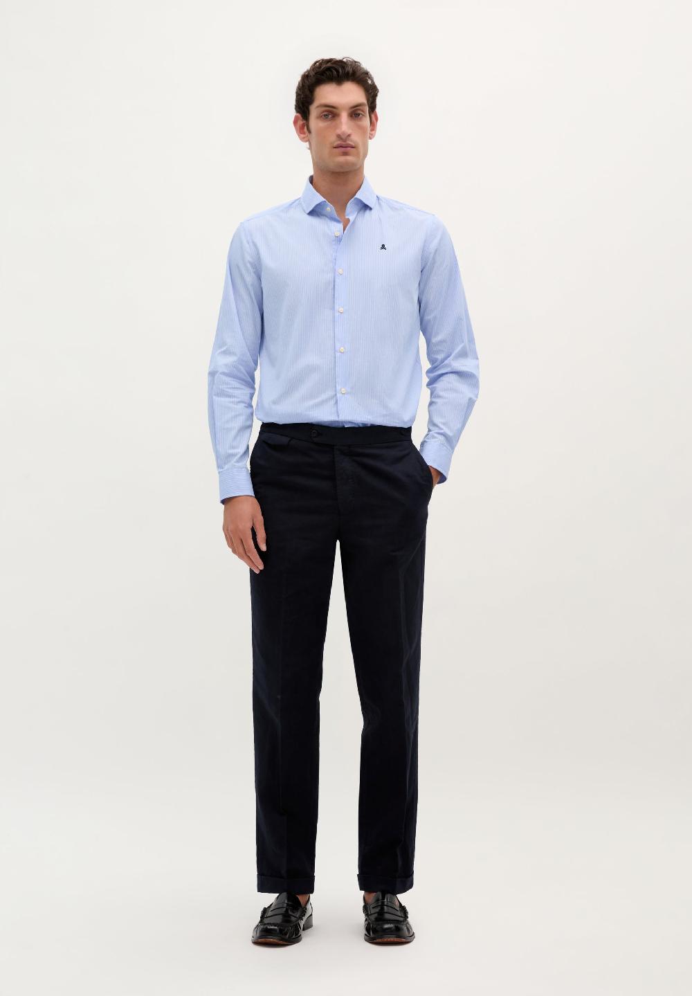 Scalpers CLASSIC COTTON STRIPED SHIRT BLUE STRIPES