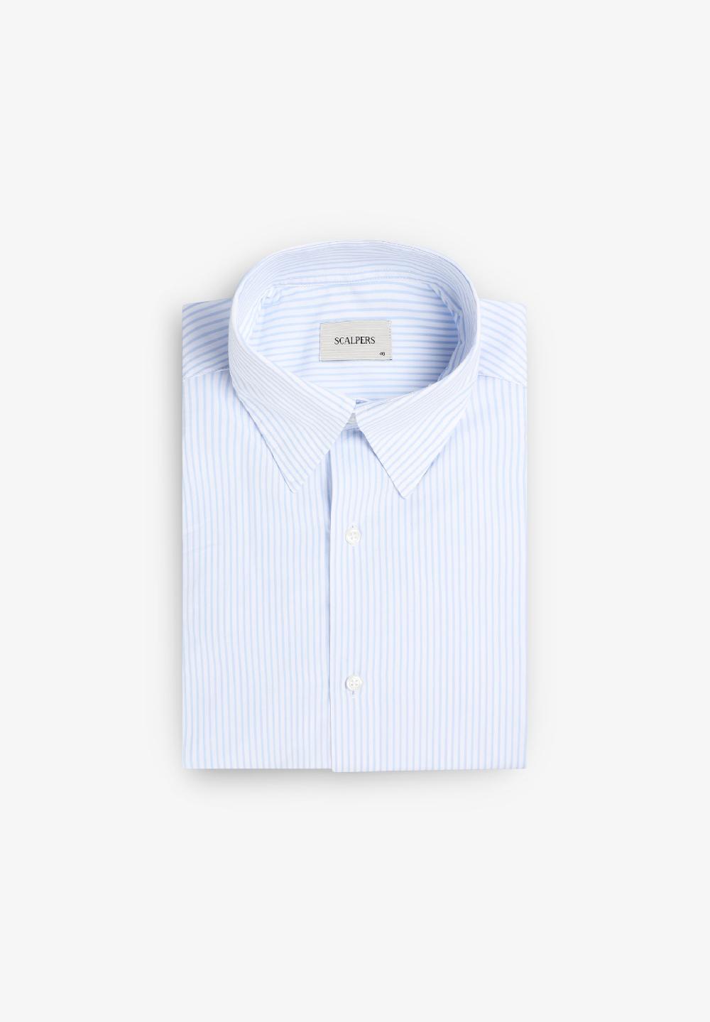 scalpers CLASSIC DRESS SHIRT WHITE STRIPES